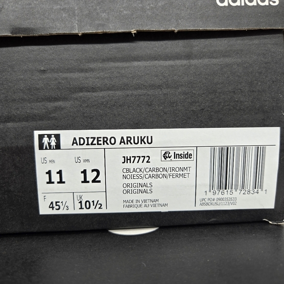 New Adidas Adizero Aruku \'Black Carbon\' JH7772 Men\'s Running Shoes Size 11 main image 5
